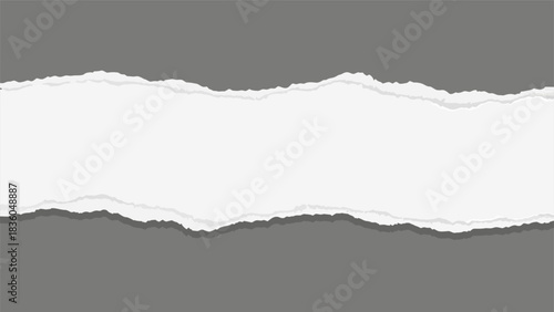 Torn paper frame background. White blank sheet wallpaper with jagged edges. Ripped grunge element bundle for poster, text box, banner. ilustration eps 10