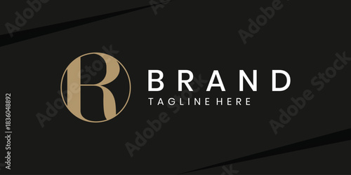 Luxury letter R logo design