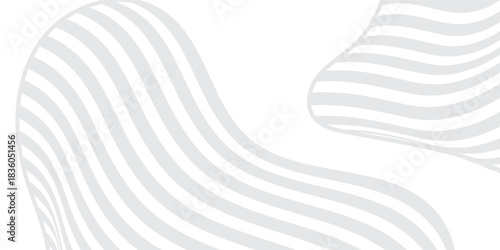 Minimalist 3D Wavy Striped Gray Background. Optical Art Contemporary Design Template. Modern creative trendy design in vector illustration