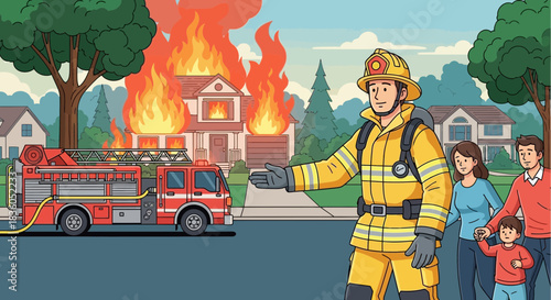 Heroic Firefighter Assists Displaced Family During Devastating House Fire Emergency