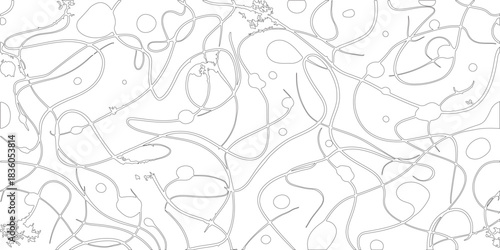 seamless pattern with floral elements or sketch art silhouette vector of geometric abstract various lines.