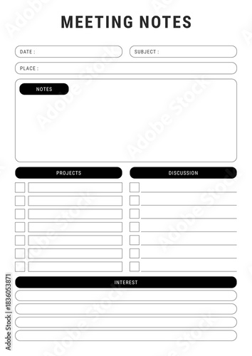 Professional Meeting Notes Template for Team Discussions