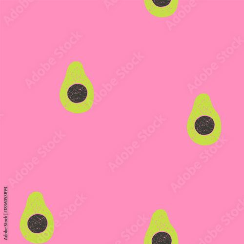 Bright  avocados on  playful pink background. 