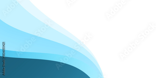 Minimalist Banner. Deep Blue Abstract Wave Layers Background. Modern Ocean or Water Flow Template. Modern creative trendy design in vector illustration