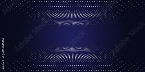 Abstract dark space with glowing dots shape decoration. Modern graphic design element dotted line style wallpaper neutral modern