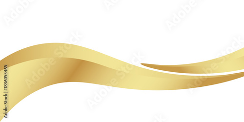 gold wave curve, golden wave corner shape for element, stripes ribbon golden graphic, striped gold