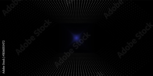 Abstract dark space with glowing dots shape decoration. Modern graphic design element dotted line style wallpaper