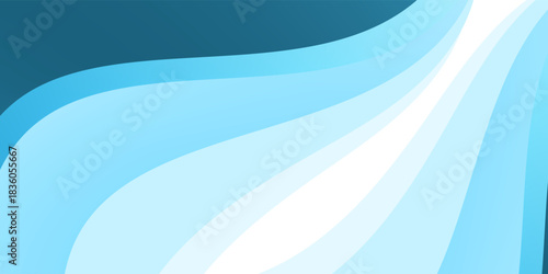 Deep Blue Abstract Wave Layers Background. Modern Ocean or Water Flow Template. Suit for banner, web, brochure, pamflet and presentation