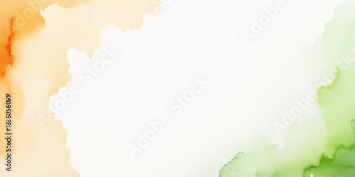 Abstract watercolor background in Indian national flag colors