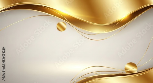 Elegant decorative background featuring flowing golden waves and subtle highlights