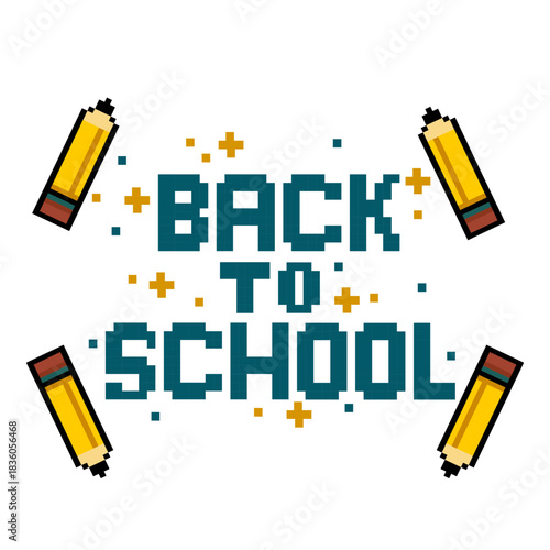 Pixel Back To School Text Art