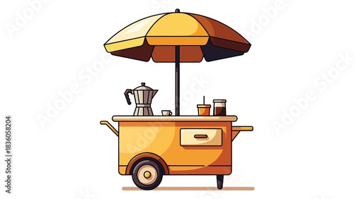 Isolated vector illustration of a colorful umbrella or parasol on a white background for summer beach vacation and tropical travel protection