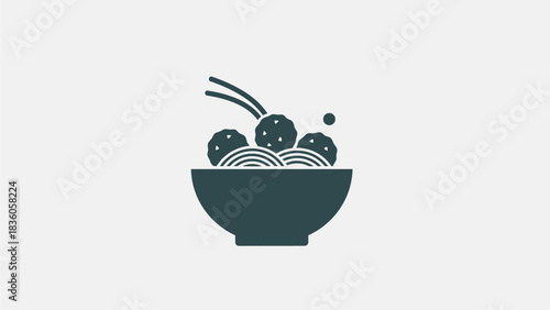 Vector illustration of a meat ball in a cup