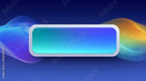 Blue corporate tech gradient with dynamic side wave lines and a wide clean center space ideal for business presentations, website headers, reports, and UI layouts