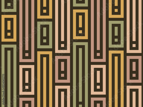 BROWN SEAMLESS VECTOR ABSTRACT BACKGROUND WITH COLORFUL PASTEL VERTICAL RECTANGLES