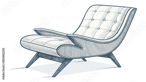 Relax in style with this classic tufted armchair, perfect for adding a touch of vintage charm to any interior design project or cozy living space