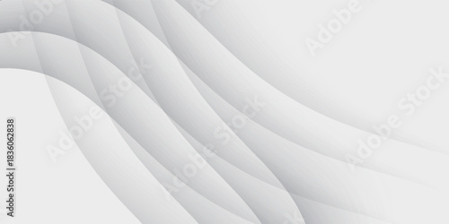 Minimal abstract design featuring overlapping curved bands in light gray tones, ideal for corporate and technology themes.