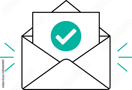 Email with verified check mark icon