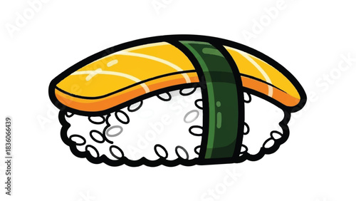 Delicious Salmon Nigiri Sushi Illustration.