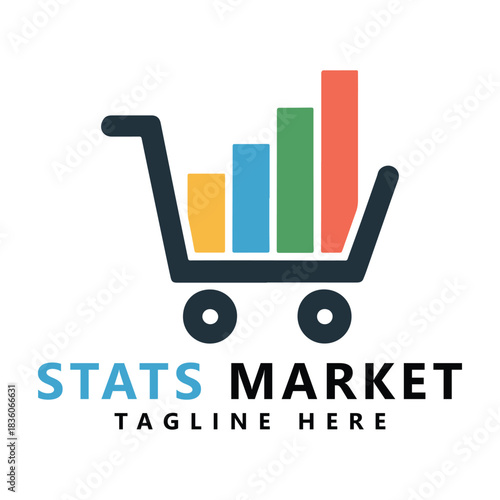 Stats marketing logo design template