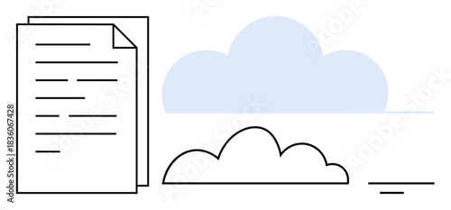 Cloud storage concept. Cloud storage ed with simple icons for secure document management and data accessibility. Cloud storage ensures easy file sharing and backup. Perfect for data management