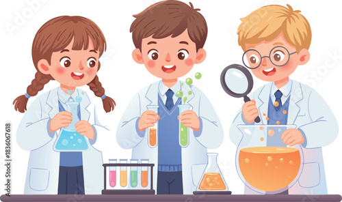 Students Conducting Science Experiments in School Laboratory