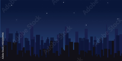Night city vector illustration.