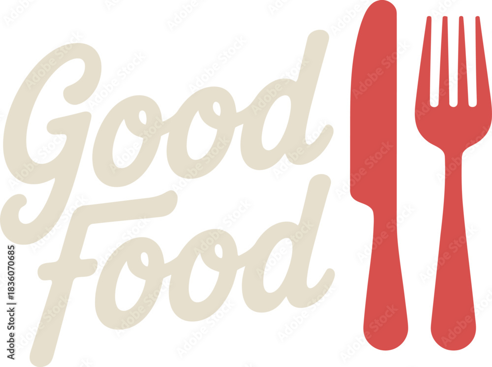 Fototapeta premium Gratitude Phrase Vector Lettering for Appreciation and Thankfulness with Cutlery Icon