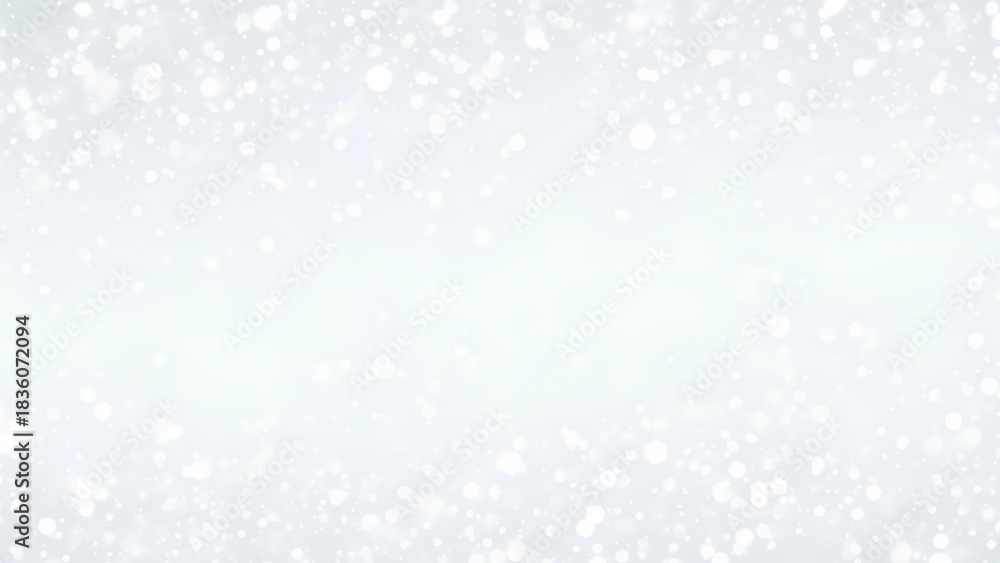 Fototapeta premium 柔らかな雪が舞うホワイト冬背景
