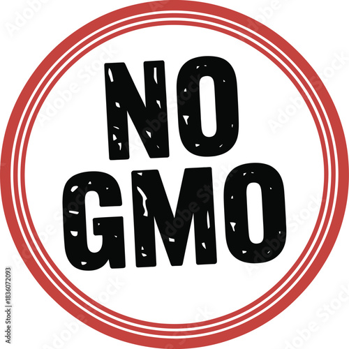 No GMO Verified Vector Stamp Badge Design for Organic Food and Non-Genetically Modified Products