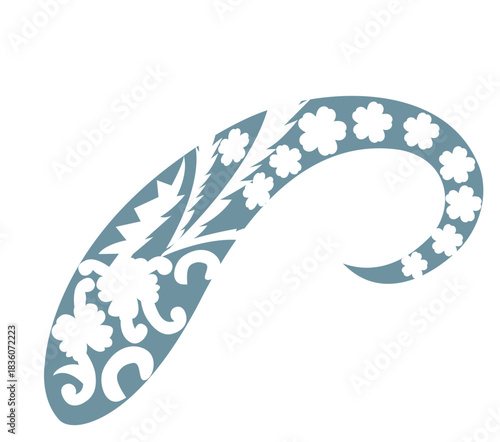 Fishing Lure Vector with Paisley Floral Pattern | Decorative Fish Hook Design, Ocean Themed Artwork, Fishing Graphic Design, Unique Fisherman Gift Idea, Ornamental Vector Art