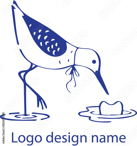 Minimal Bird Logo Illustration in Line Art Style