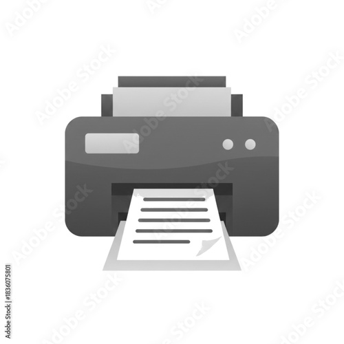 Red Printer Printing Document Vector Icon