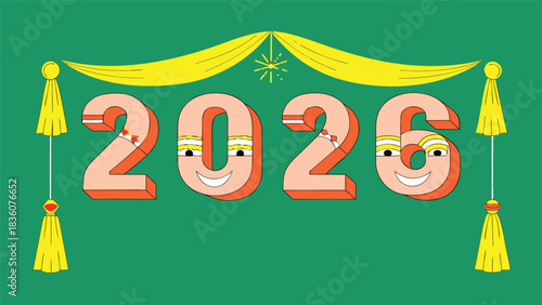 Celebrate 2026 with a fun, quirky design perfect for festive events and more