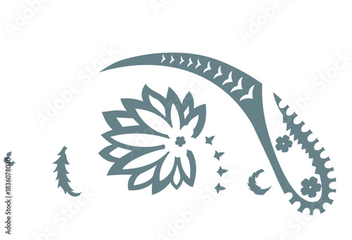 Floral Paisley Fishing Lure Vector | Mandala Flower Design, Indian & Persian Ornamental Pattern, Modern Fishing Art, Ocean Themed Artwork, Decorative Vector Illustration