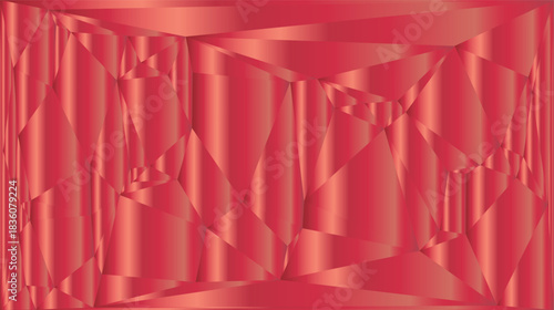 Abstract red silk background with a festive golden ribbon bow decoration for a holiday celebration greeting card