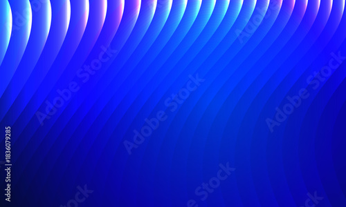 Neon ripple glass gradient in magenta, violet, ember orange on deep midnight. Sharp ribbed distortion, cinematic glow; futuristic texture background, vector illustration