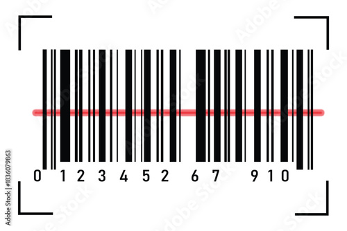 Black and white barcode icon on white background