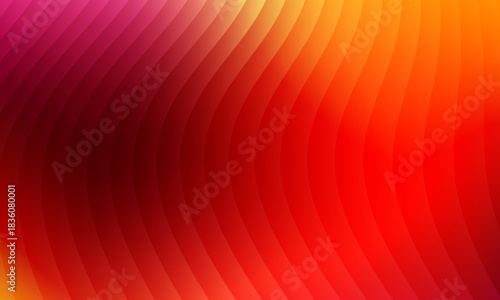 Neon ripple glass gradient in magenta, violet, ember orange on deep midnight. Sharp ribbed distortion, cinematic glow; futuristic texture background, vector illustration