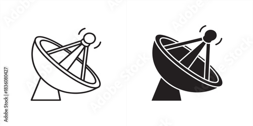 Satellite dish icon isolated on for technology and telecom