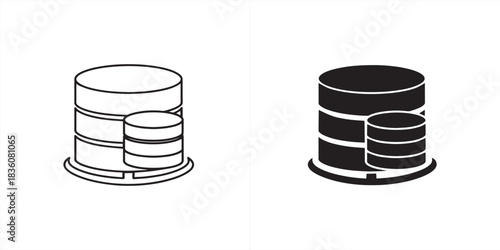Database icon isolated on representing data storage system