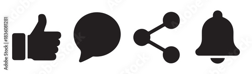 Social media essential icons vector illustration, communication application button sign