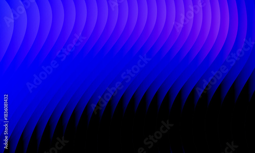 Neon ripple glass gradient in magenta, violet, ember orange on deep midnight. Sharp ribbed distortion, cinematic glow; futuristic texture background, vector illustration