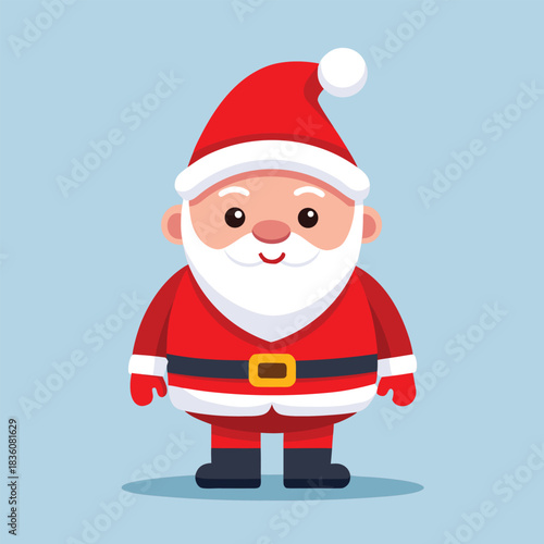 Charming cartoon illustration of a jovial santa claus in his iconic red suit and hat embodying the festive spirit of christmas and holiday cheer