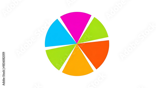 Free Download Vibrant seven-segment pie chart infographic on a white background representing data analysis and business statistics. - GFXLoad