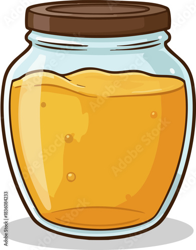 vector illustration of organic honey jar