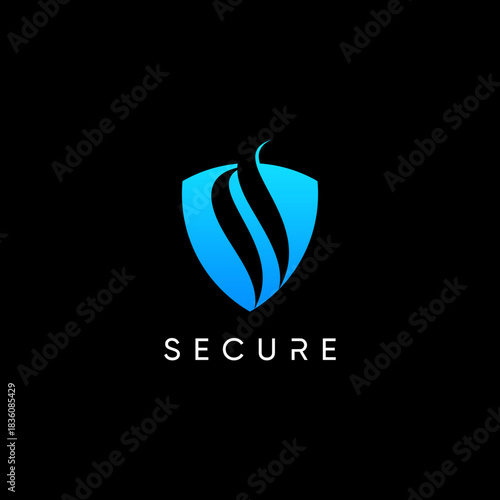 simple shield strong logo, modern security design