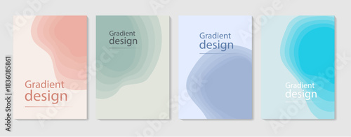 A collection of minimal abstract posters in soft pastel tones, showcasing organic shapes, smooth gradients, and clean modern layouts.