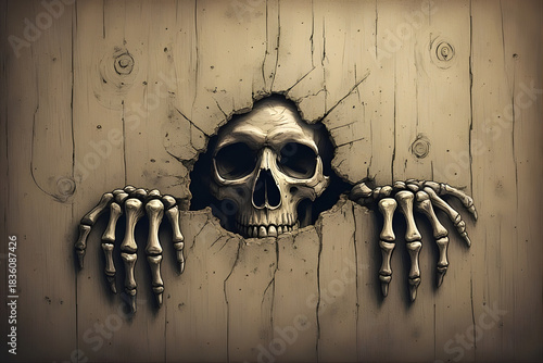 Vintage black skull and crossbones vector illustration on a grunge background, a classic pirate symbol of death and danger, ideal for gothic tattoo design.