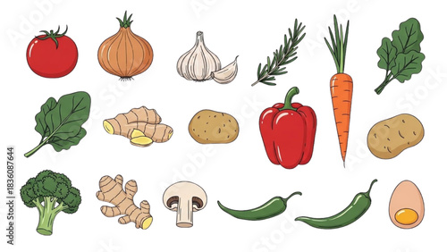 Fresh Vector Vegetables A Colorful Harvest for Healthy Living